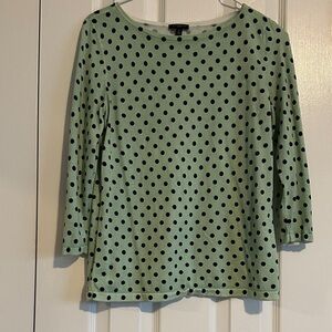 Talbots Mint Green Polka Dot Top
